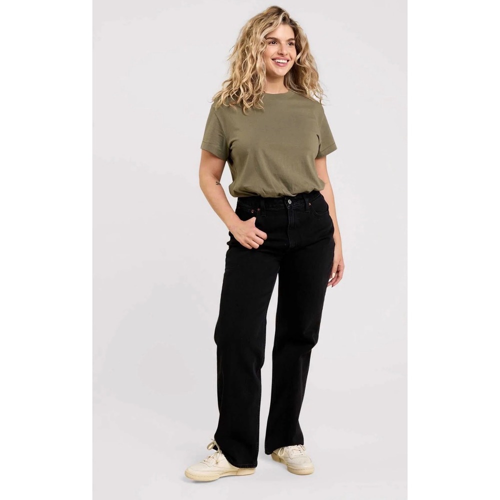 Nuuds Soft Cotton Everyday T-Shirt Bodysuit in olive‎ green size XS